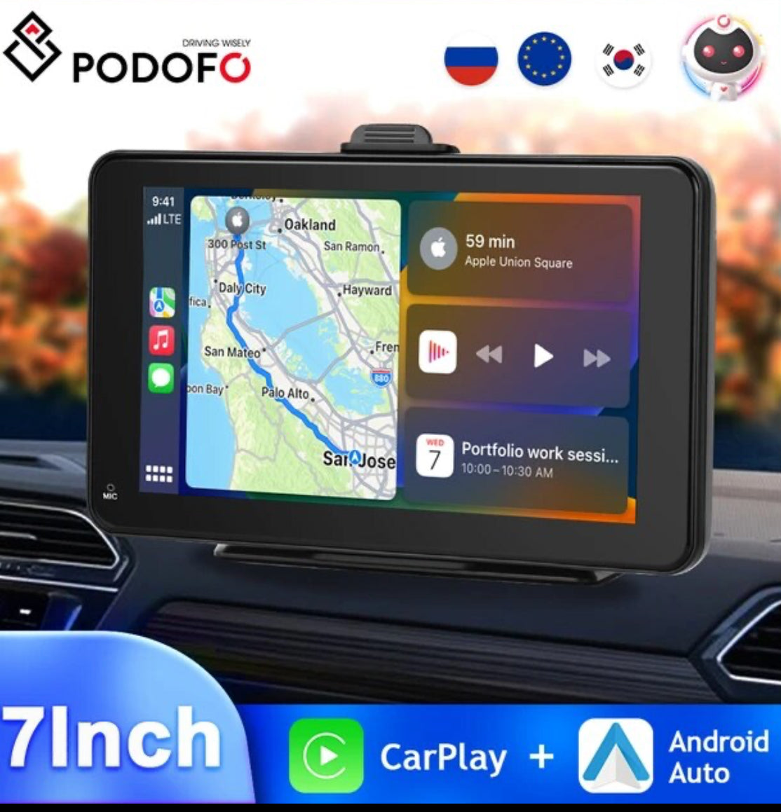 7inch Car Radio Carplay Multimedia Video Player Navigation Stereo Wireless Android Auto MP5 Radio Bluetooth Voice Control